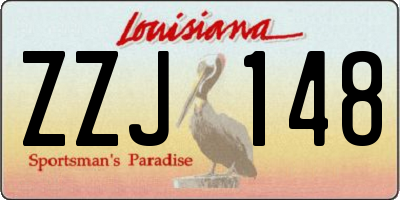 LA license plate ZZJ148