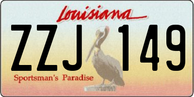 LA license plate ZZJ149