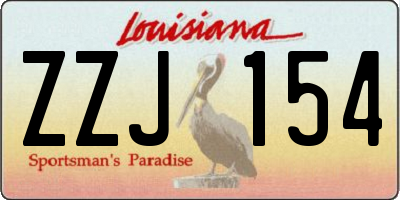 LA license plate ZZJ154