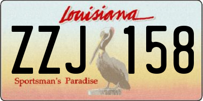 LA license plate ZZJ158