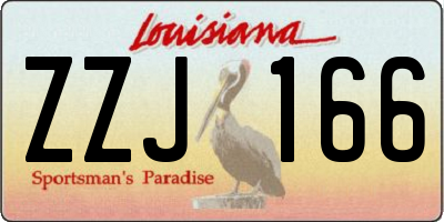 LA license plate ZZJ166