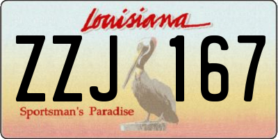 LA license plate ZZJ167