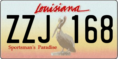 LA license plate ZZJ168
