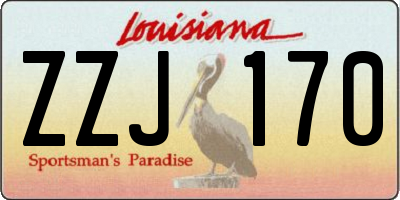 LA license plate ZZJ170