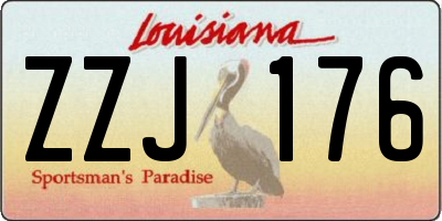 LA license plate ZZJ176