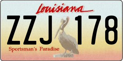 LA license plate ZZJ178