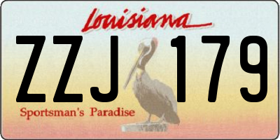 LA license plate ZZJ179