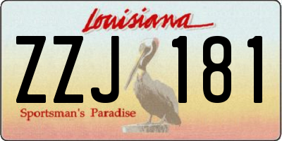 LA license plate ZZJ181