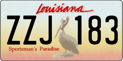 LA license plate ZZJ183