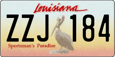 LA license plate ZZJ184