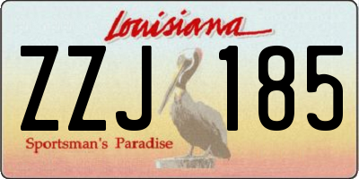 LA license plate ZZJ185