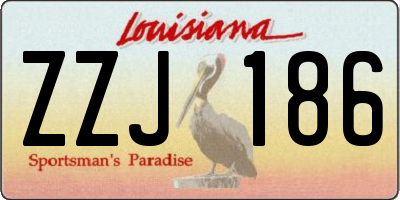 LA license plate ZZJ186