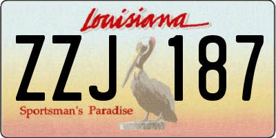 LA license plate ZZJ187