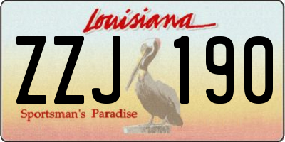 LA license plate ZZJ190