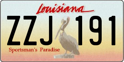 LA license plate ZZJ191