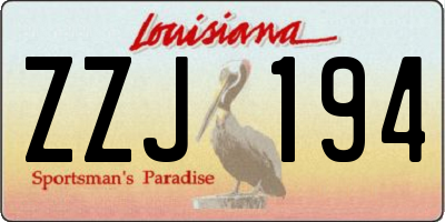 LA license plate ZZJ194