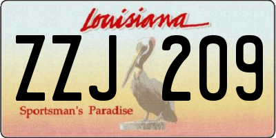 LA license plate ZZJ209