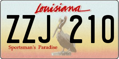 LA license plate ZZJ210