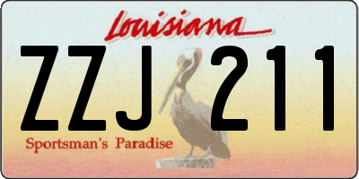 LA license plate ZZJ211
