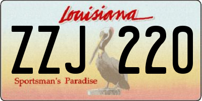 LA license plate ZZJ220