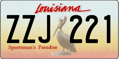 LA license plate ZZJ221
