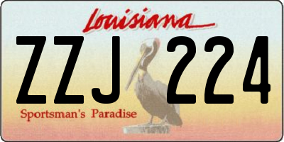 LA license plate ZZJ224