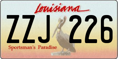 LA license plate ZZJ226