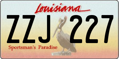 LA license plate ZZJ227