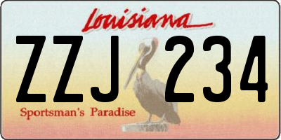 LA license plate ZZJ234