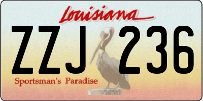 LA license plate ZZJ236