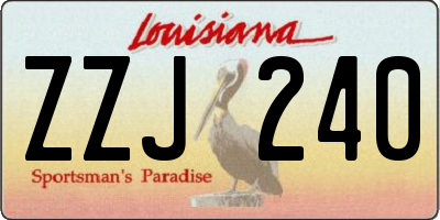 LA license plate ZZJ240