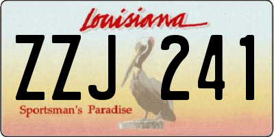 LA license plate ZZJ241