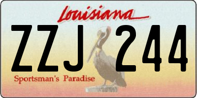 LA license plate ZZJ244