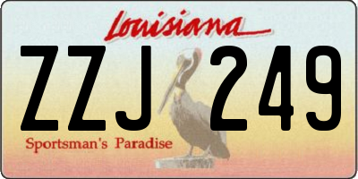 LA license plate ZZJ249