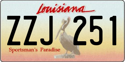 LA license plate ZZJ251
