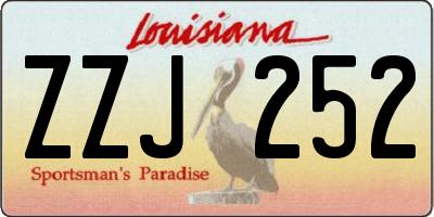 LA license plate ZZJ252