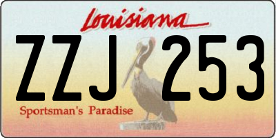 LA license plate ZZJ253