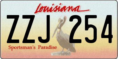 LA license plate ZZJ254