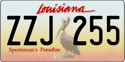 LA license plate ZZJ255