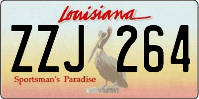 LA license plate ZZJ264