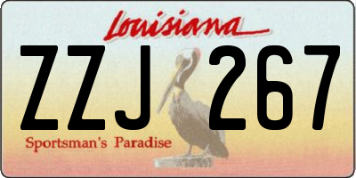 LA license plate ZZJ267