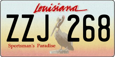LA license plate ZZJ268