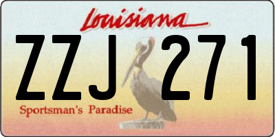LA license plate ZZJ271
