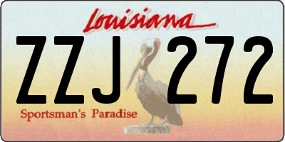 LA license plate ZZJ272