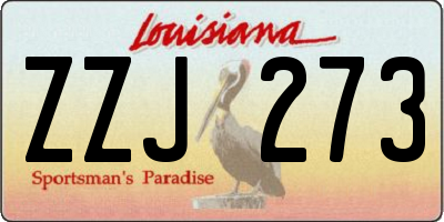 LA license plate ZZJ273