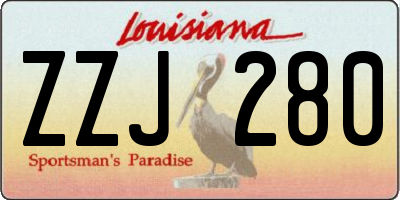 LA license plate ZZJ280