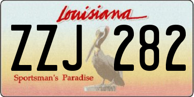 LA license plate ZZJ282