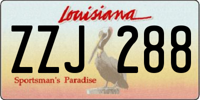 LA license plate ZZJ288