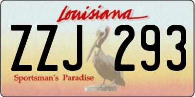 LA license plate ZZJ293