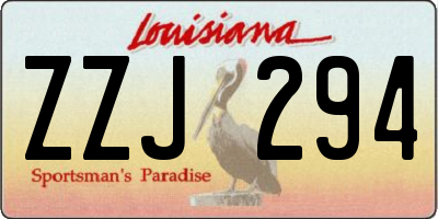 LA license plate ZZJ294